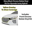 Fits Hyundai Ioniq 2017-2022 Vinyl Chrome Delete Grille Blackout Decal Stickers Overlay Film - Bogar Tech Designs