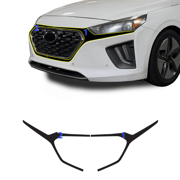 Fits Hyundai Ioniq 2017-2022 Vinyl Chrome Delete Grille Blackout Decal Stickers Overlay Film - Bogar Tech Designs