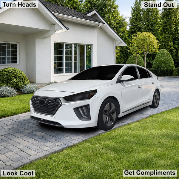 Fits Hyundai Ioniq Hybrid 2017-2022 Full Headlight Taillight Precut Smoked PPF Tint Kit Film Overlay  - Bogar Tech Designs