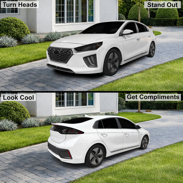 Fits Hyundai Ioniq Hybrid 2017-2022 Full Headlight Taillight Precut Smoked PPF Tint Kit Film Overlay  - Bogar Tech Designs