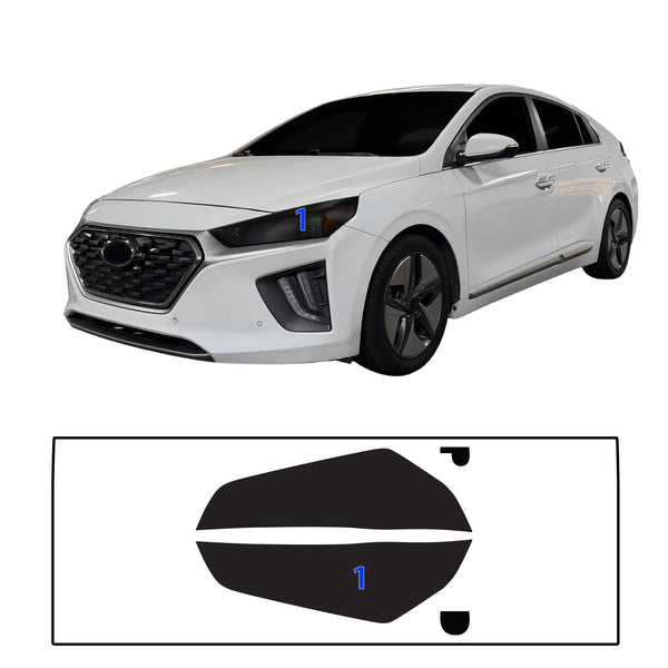 Fits Hyundai Ioniq Hybrid 2017-2022 Full Headlight Taillight Precut Smoked PPF Tint Kit Film Overlay  - Bogar Tech Designs