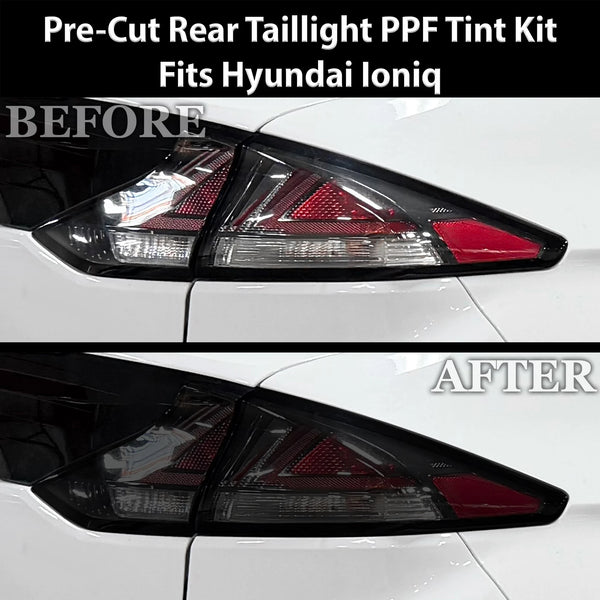 Fits Hyundai Ioniq Hybrid 2017-2022 Full Headlight Taillight Precut Smoked PPF Tint Kit Film Overlay  - Bogar Tech Designs