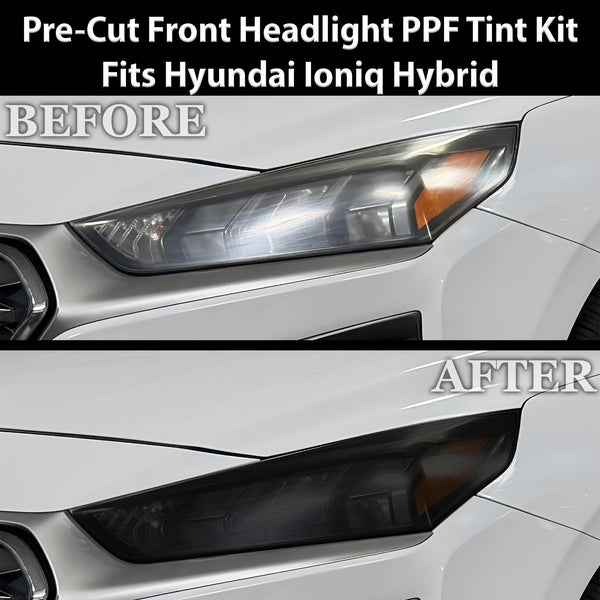 Fits Hyundai Ioniq Hybrid 2017-2022 Full Headlight Taillight Precut Smoked PPF Tint Kit Film Overlay  - Bogar Tech Designs