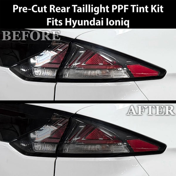 Fits Hyundai Ioniq Hybrid 2017-2022 Full Headlight Taillight Precut Smoked PPF Tint Kit Film Overlay  - Bogar Tech Designs