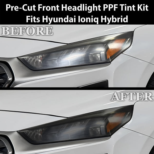 Fits Hyundai Ioniq Hybrid 2017-2022 Full Headlight Taillight Precut Smoked PPF Tint Kit Film Overlay  - Bogar Tech Designs