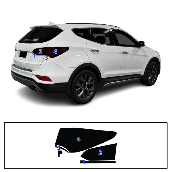 Fits Hyundai Santa Fe Sport 2014-2018 Full Headlight Taillight Precut Smoked PPF Tint Kit Film Overlay  - Bogar Tech Designs