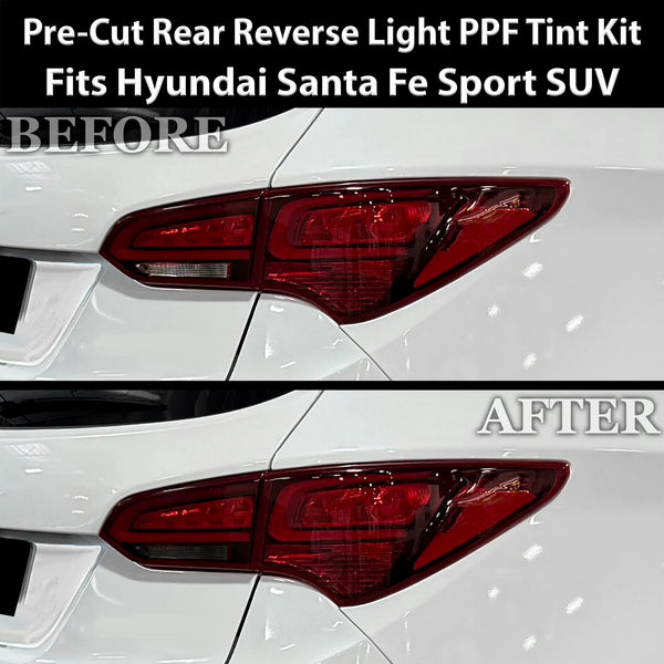 Fits Hyundai Santa Fe Sport 2014-2018 Full Headlight Taillight Precut Smoked PPF Tint Kit Film Overlay  - Bogar Tech Designs