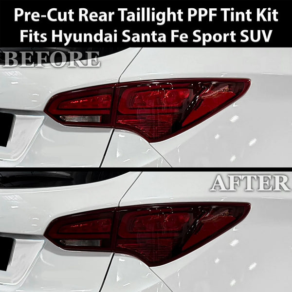 Fits Hyundai Santa Fe Sport 2014-2018 Full Headlight Taillight Precut Smoked PPF Tint Kit Film Overlay  - Bogar Tech Designs