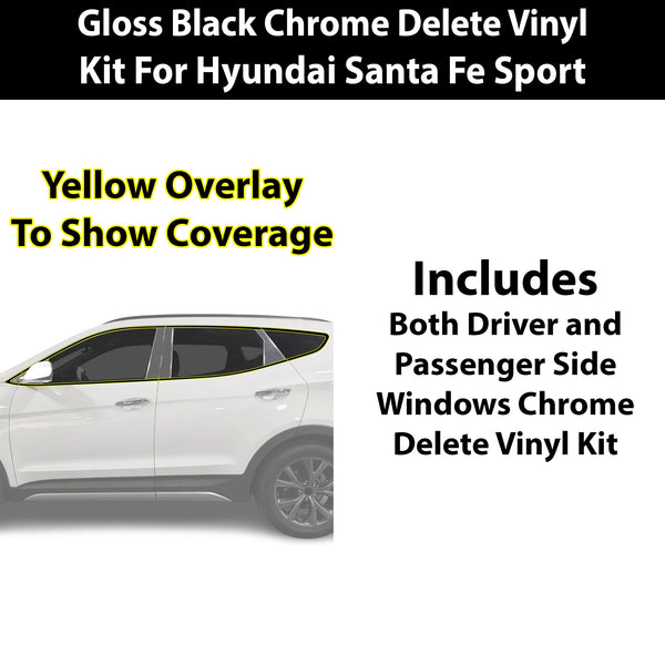 Fits Hyundai Santa Fe Sport 2017-2018 Vinyl Chrome Delete Grille Blackout Decal Stickers Overlay Film - Bogar Tech Designs