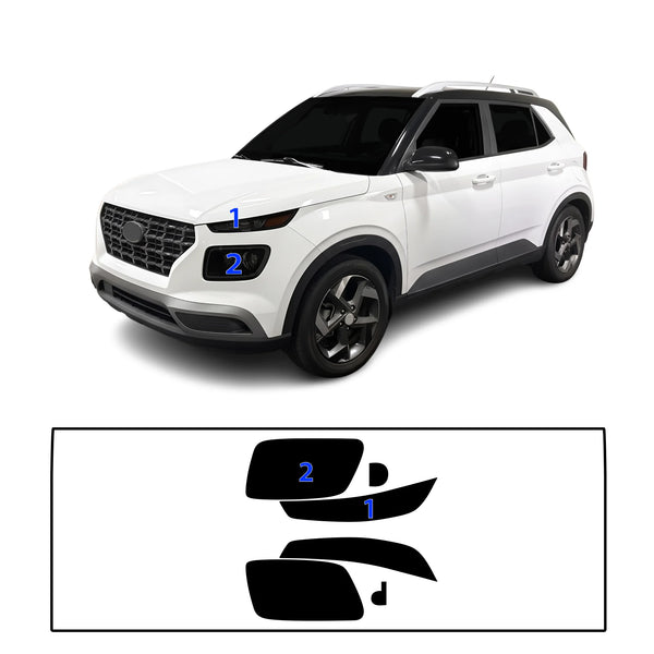Fits Hyundai Venue 2020-2026 Full Headlight Taillight Precut Smoked PPF Tint Kit Film Overlay  - Bogar Tech Designs