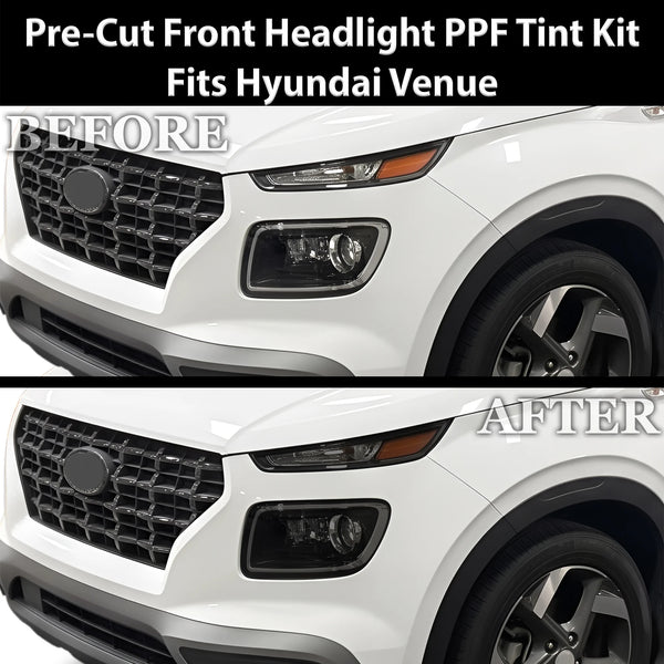 Fits Hyundai Venue 2020-2026 Full Headlight Taillight Precut Smoked PPF Tint Kit Film Overlay  - Bogar Tech Designs