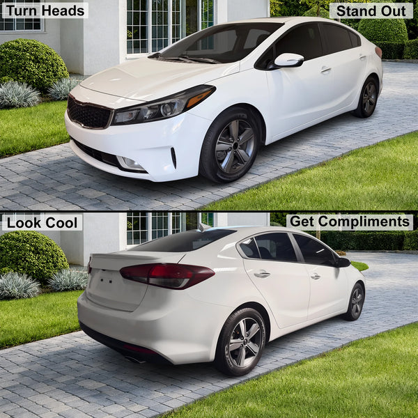 Fits Kia Forte 2017-2018 Full Headlight Taillight Precut Smoked PPF Tint Kit Film Overlay  - Bogar Tech Designs