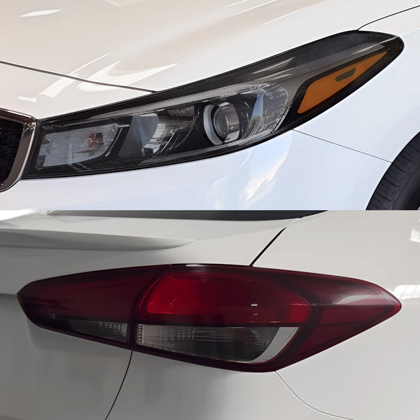 Fits Kia Forte 2017-2018 Full Headlight Taillight Precut Smoked PPF Tint Kit Film Overlay  - Bogar Tech Designs