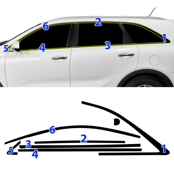 Fits Kia Sorento 2016-2020 Vinyl Chrome Delete Grille Blackout Decal Stickers Overlay Film - Bogar Tech Designs