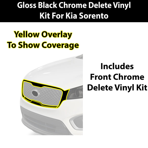 Fits Kia Sorento 2016-2020 Vinyl Chrome Delete Grille Blackout Decal Stickers Overlay Film - Bogar Tech Designs