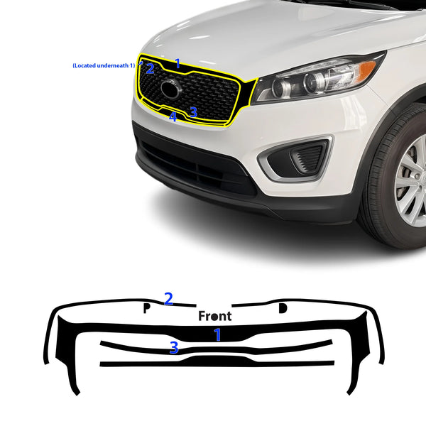 Fits Kia Sorento 2016-2020 Vinyl Chrome Delete Grille Blackout Decal Stickers Overlay Film - Bogar Tech Designs