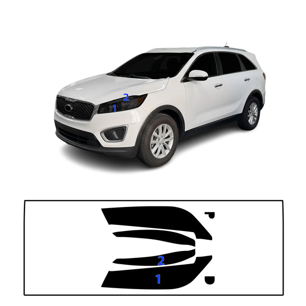 Fits Kia Sorento 2016-2020 Full Headlight Taillight Precut Smoked PPF Tint Kit Film Overlay  - Bogar Tech Designs