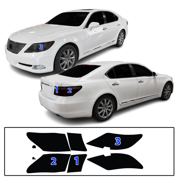 Fits Lexus LS460 2007-2009 Full Headlight Taillight Precut Smoked PPF Tint Kit Film Overlay  - Bogar Tech Designs