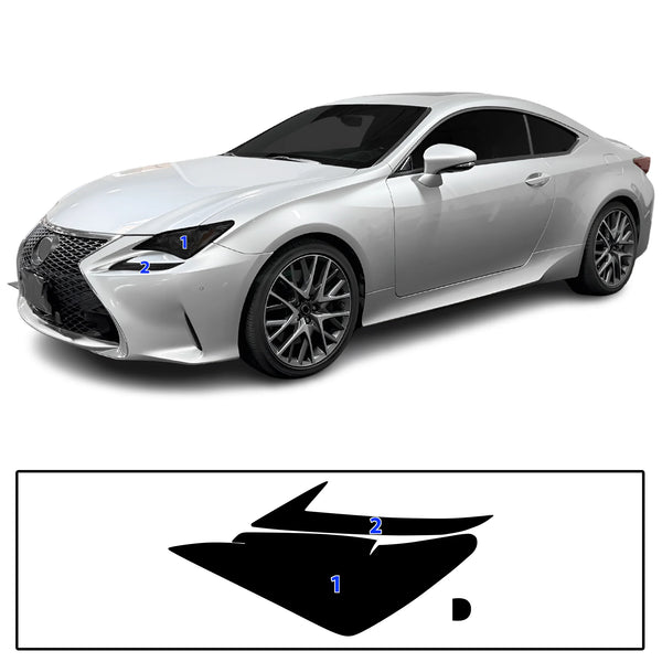 Fits Lexus RC 2015-2018 Full Headlight Taillight Precut Smoked PPF Tint Kit Film Overlay  - Bogar Tech Designs