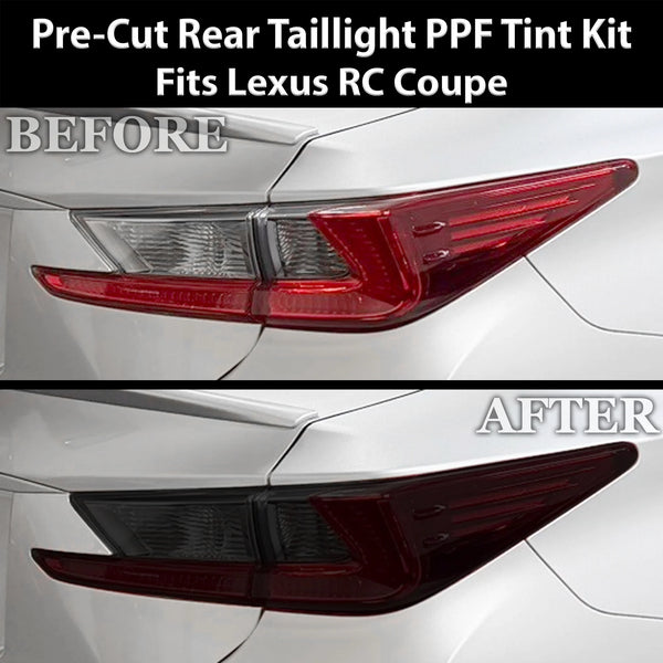 Fits Lexus RC 2015-2018 Full Headlight Taillight Precut Smoked PPF Tint Kit Film Overlay  - Bogar Tech Designs