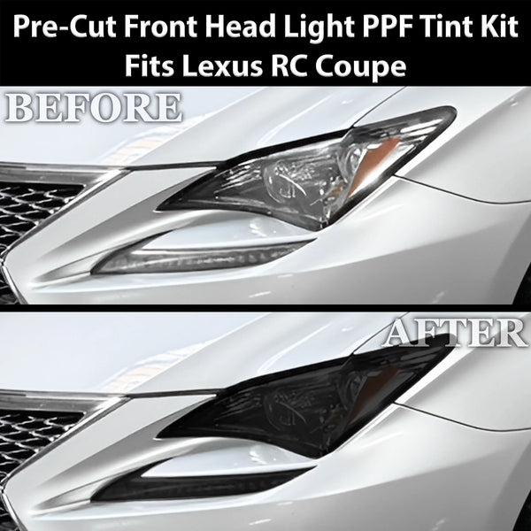 Fits Lexus RC 2015-2018 Full Headlight Taillight Precut Smoked PPF Tint Kit Film Overlay  - Bogar Tech Designs