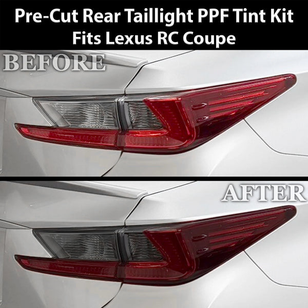 Fits Lexus RC 2015-2018 Full Headlight Taillight Precut Smoked PPF Tint Kit Film Overlay  - Bogar Tech Designs