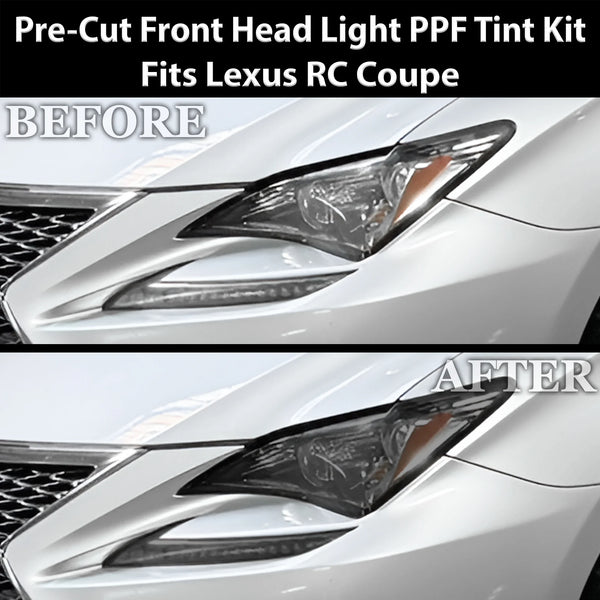 Fits Lexus RC 2015-2018 Full Headlight Taillight Precut Smoked PPF Tint Kit Film Overlay  - Bogar Tech Designs