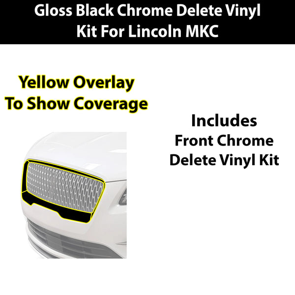 Fits Lincoln MKC 2015-2019 Vinyl Chrome Delete Grille Blackout Decal Stickers Overlay Film - Bogar Tech Designs