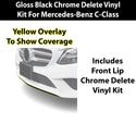 Fits Mercedes-Benz C-Class 2019-2021 Vinyl Chrome Delete Grille Blackout Decal Stickers Overlay Film - Bogar Tech Designs
