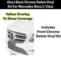 Fits Mercedes-Benz C-Class 2019-2021 Vinyl Chrome Delete Grille Blackout Decal Stickers Overlay Film - Bogar Tech Designs