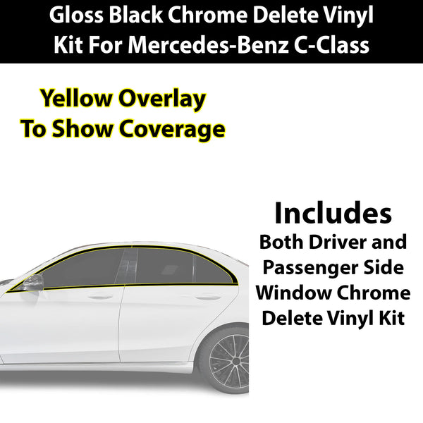 Fits Mercedes-Benz C-Class 2019-2021 Vinyl Chrome Delete Grille Blackout Decal Stickers Overlay Film - Bogar Tech Designs