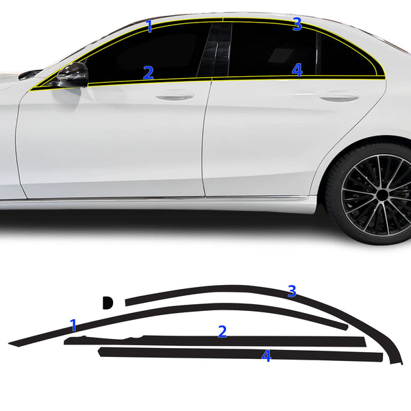 Fits Mercedes-Benz C-Class 2019-2021 Vinyl Chrome Delete Grille Blackout Decal Stickers Overlay Film - Bogar Tech Designs