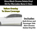 Fits Mercedes-Benz C-Class 2019-2021 Vinyl Chrome Delete Grille Blackout Decal Stickers Overlay Film - Bogar Tech Designs