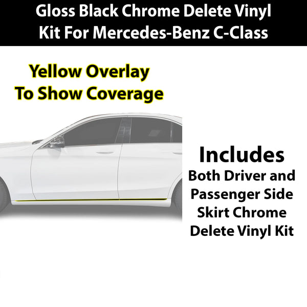 Fits Mercedes-Benz C-Class 2019-2021 Vinyl Chrome Delete Grille Blackout Decal Stickers Overlay Film - Bogar Tech Designs