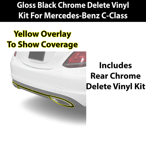 Fits Mercedes-Benz C-Class 2019-2021 Vinyl Chrome Delete Grille Blackout Decal Stickers Overlay Film - Bogar Tech Designs