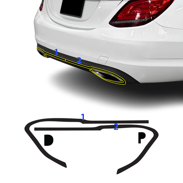 Fits Mercedes-Benz C-Class 2019-2021 Vinyl Chrome Delete Grille Blackout Decal Stickers Overlay Film - Bogar Tech Designs
