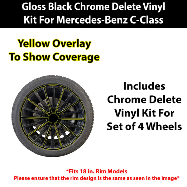 Fits Mercedes-Benz C-Class 2019-2021 Vinyl Chrome Delete Grille Blackout Decal Stickers Overlay Film - Bogar Tech Designs