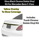 Fits Mercedes-Benz C-Class 2019-2021 Vinyl Chrome Delete Grille Blackout Decal Stickers Overlay Film - Bogar Tech Designs