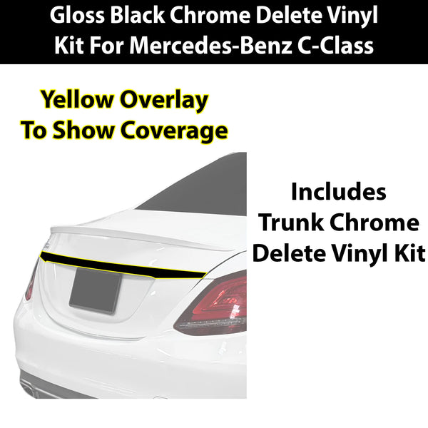 Fits Mercedes-Benz C-Class 2019-2021 Vinyl Chrome Delete Grille Blackout Decal Stickers Overlay Film - Bogar Tech Designs