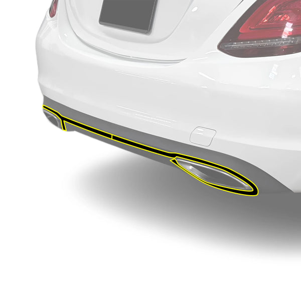 Fits Mercedes-Benz C-Class 2019-2021 Vinyl Chrome Delete Grille Blackout Decal Stickers Overlay Film - Bogar Tech Designs