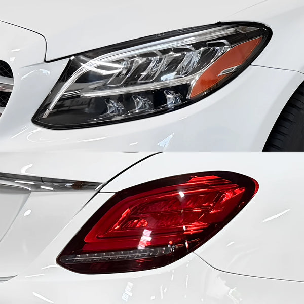 Fits Mercedes-Benz C-Class 2019-2021 Full Headlight Taillight Precut Smoked PPF Tint Kit Film Overlay  - Bogar Tech Designs