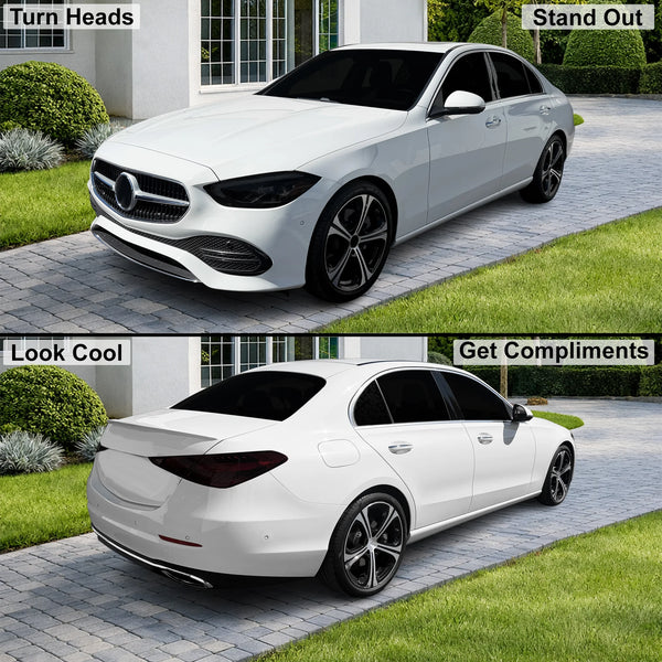 Fits Mercedes-Benz C-Class 2022-2026 Full Headlight Taillight Precut Smoked PPF Tint Kit Film Overlay  - Bogar Tech Designs