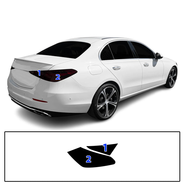 Fits Mercedes-Benz C-Class 2022-2026 Full Headlight Taillight Precut Smoked PPF Tint Kit Film Overlay  - Bogar Tech Designs