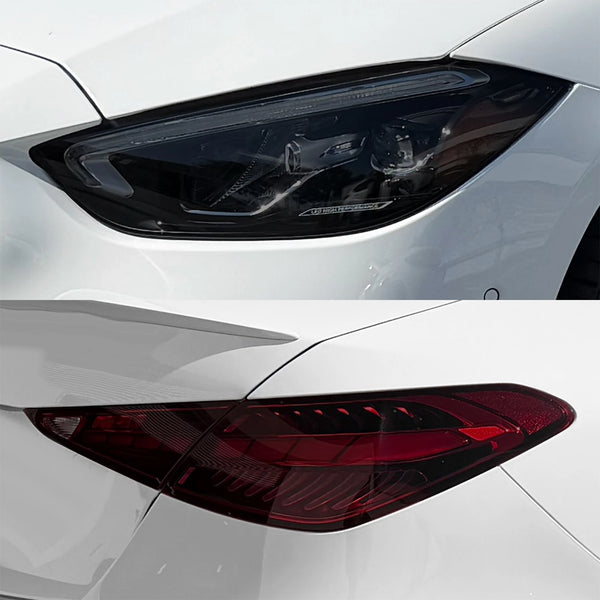 Fits Mercedes-Benz C-Class 2022-2026 Full Headlight Taillight Precut Smoked PPF Tint Kit Film Overlay  - Bogar Tech Designs