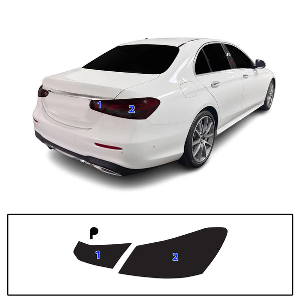 Fits Mercedes-Benz E-Class 2021-2023 Full Headlight Taillight Precut Smoked PPF Tint Kit Film Overlay  - Bogar Tech Designs