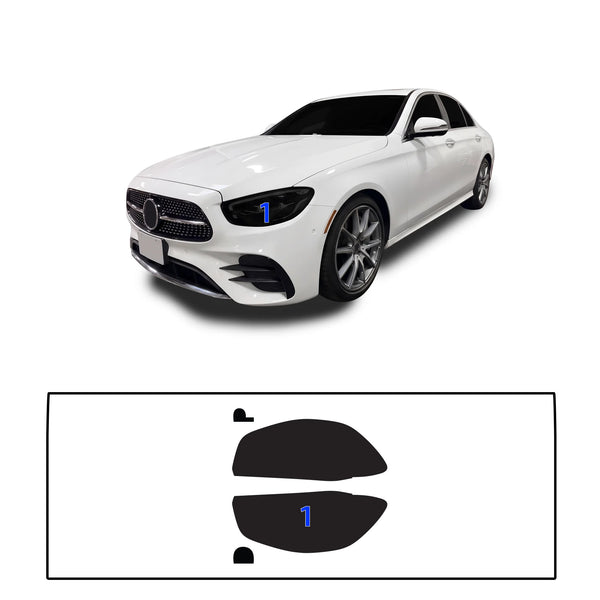 Fits Mercedes-Benz E-Class 2021-2023 Full Headlight Taillight Precut Smoked PPF Tint Kit Film Overlay  - Bogar Tech Designs