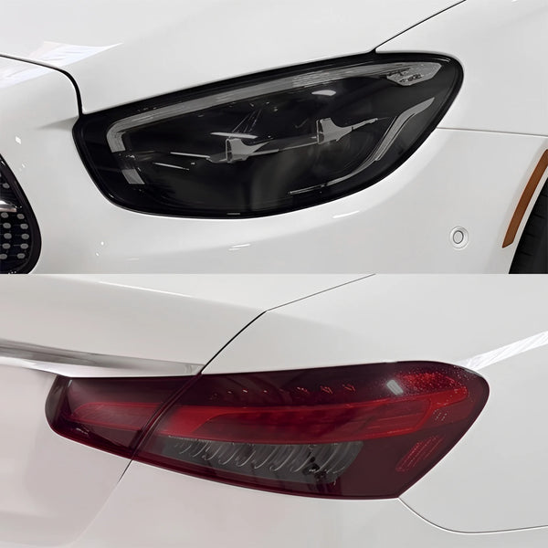 Fits Mercedes-Benz E-Class 2021-2023 Full Headlight Taillight Precut Smoked PPF Tint Kit Film Overlay  - Bogar Tech Designs