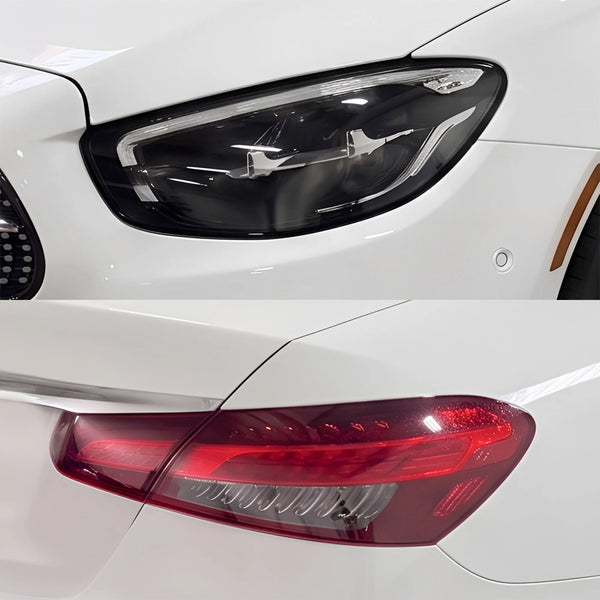 Fits Mercedes-Benz E-Class 2021-2023 Full Headlight Taillight Precut Smoked PPF Tint Kit Film Overlay  - Bogar Tech Designs