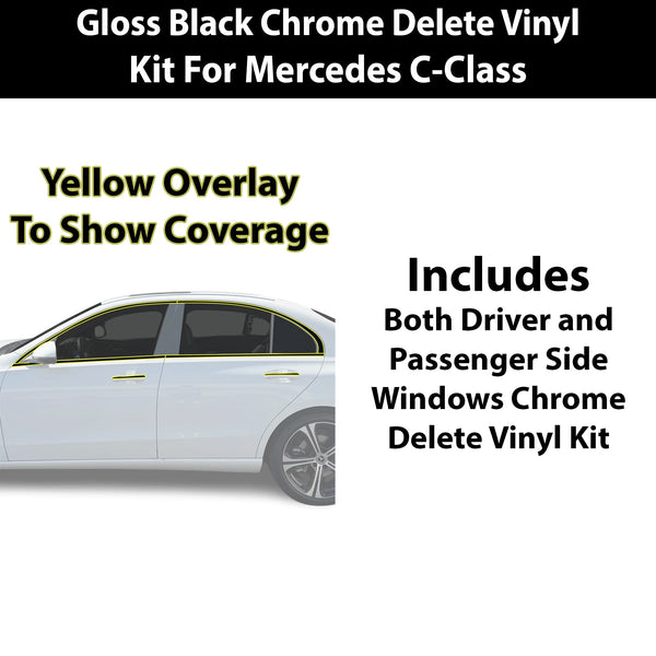 Fits Mercedes C-Class 2022-2026 Vinyl Chrome Delete Grille Blackout Decal Stickers Overlay Film - Bogar Tech Designs