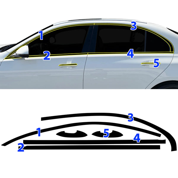 Fits Mercedes C-Class 2022-2026 Vinyl Chrome Delete Grille Blackout Decal Stickers Overlay Film - Bogar Tech Designs